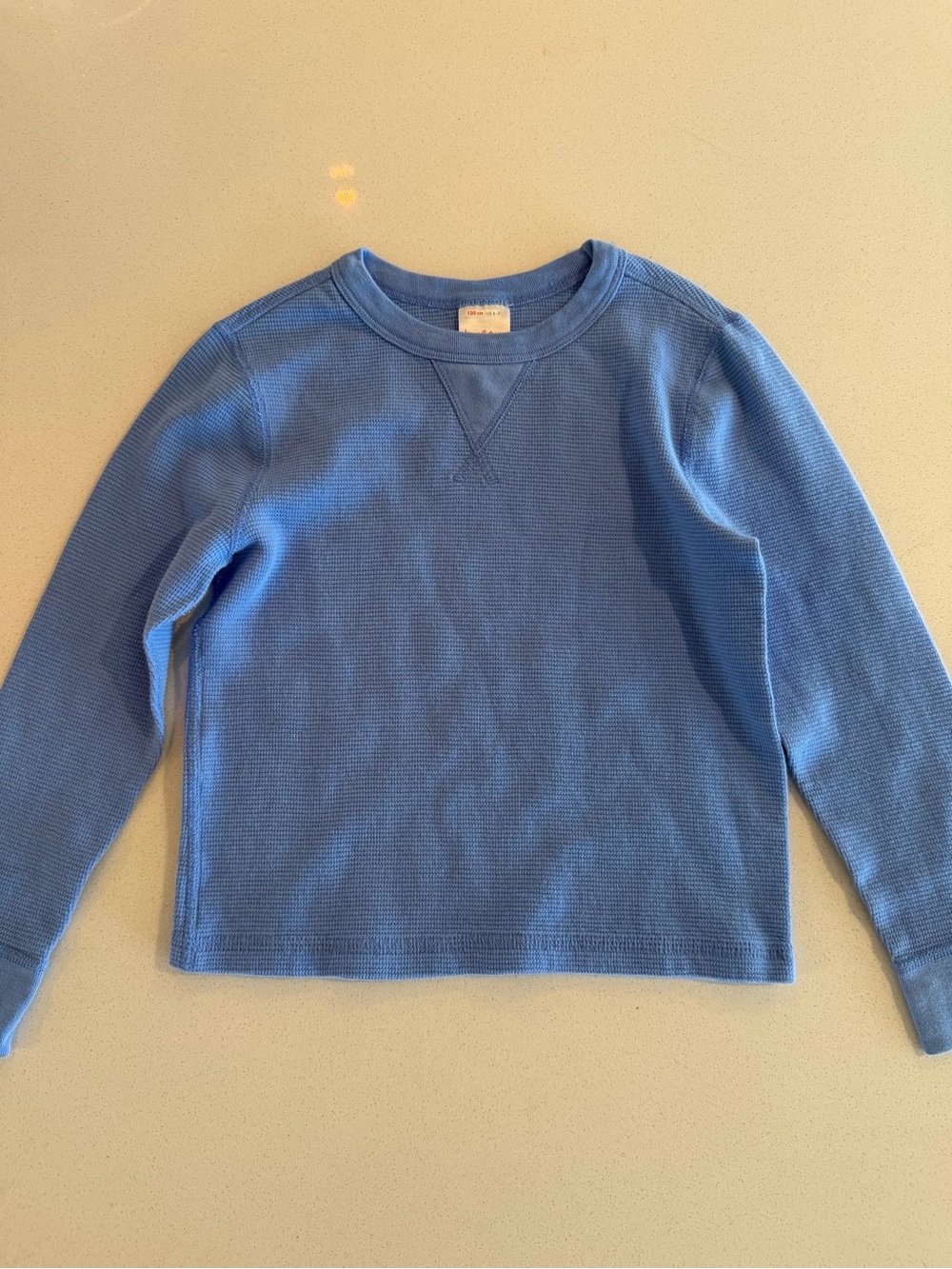 Boys Blue Thermal Crewneck Sweater